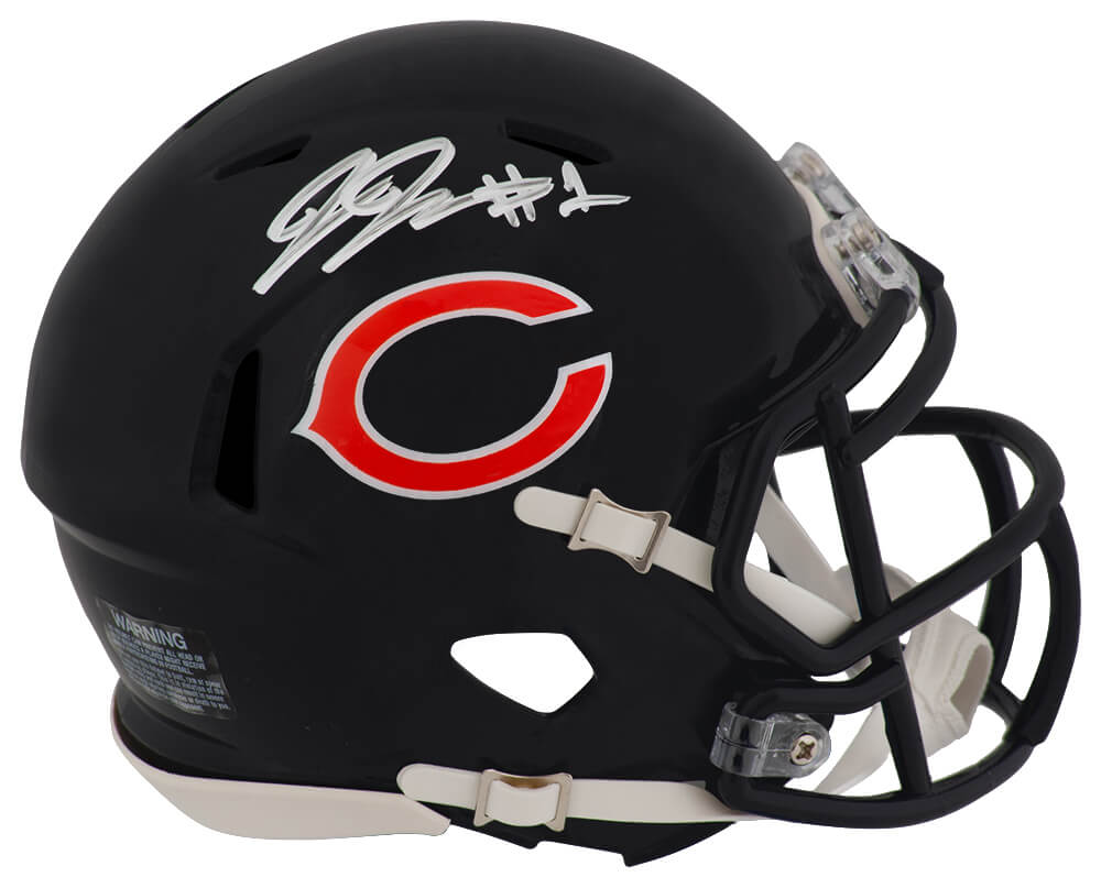 JOHMIN360 Jaylon Johnson Signed Chicago Bears Riddell Speed Mini Helmet