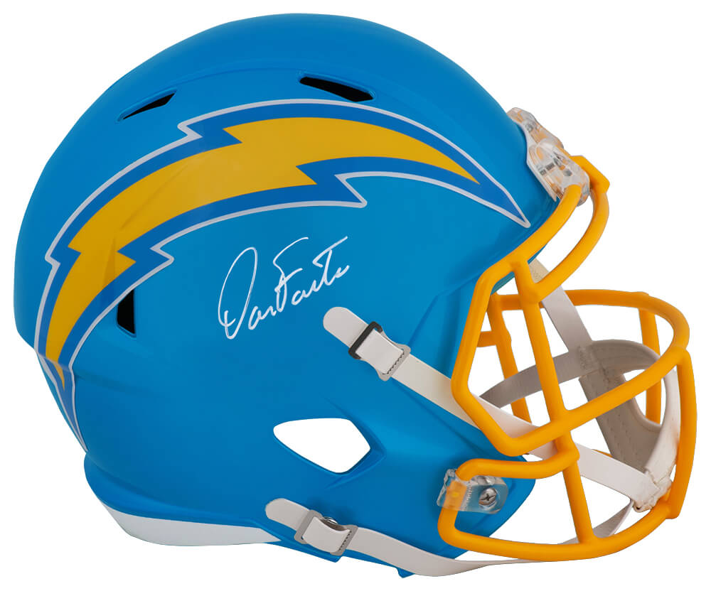 FOUREP319 Dan Fouts Signed Chargers Flash Riddell Speed Replica Helmet, White - Full Size