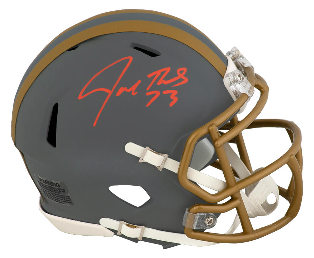 THOMIN346 Joe Thomas Signed Cleveland Browns Slate Riddell Speed Mini Helmet