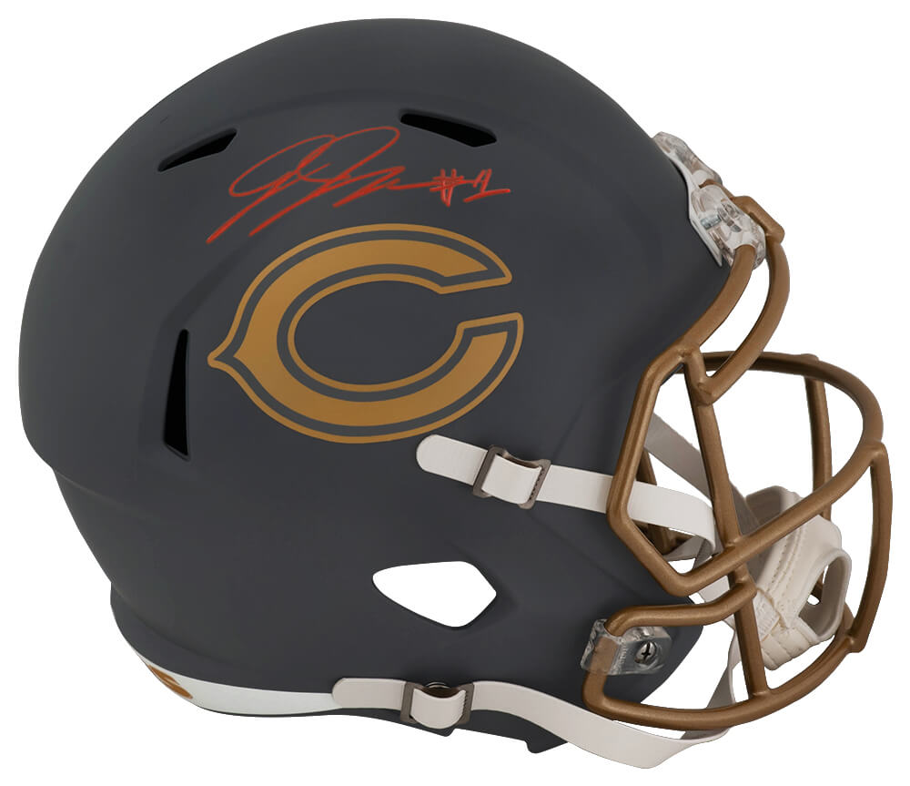 JOHREP357 Jaylon Johnson Signed Chicago Bears Slate Riddell Speed Replica Helmet - Full Size
