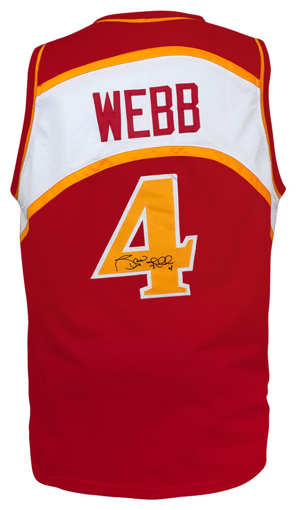 WEBJRY201 Spud Webb Signed Red Throwback Custom Basketball Jersey