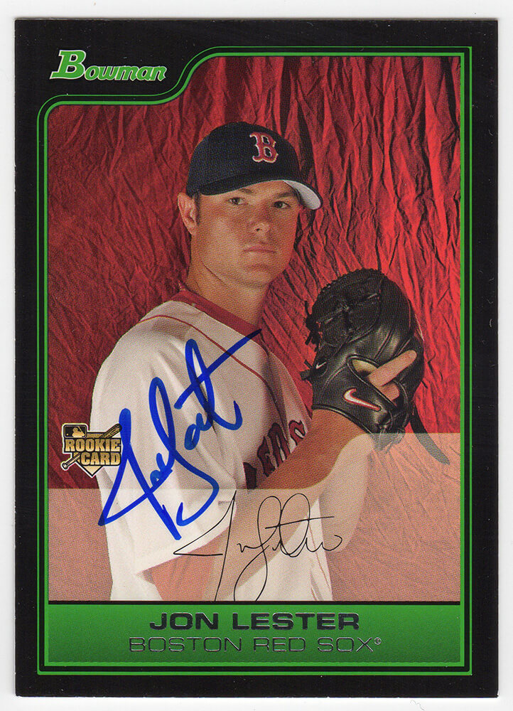 Picture of Schwartz Sports Memorabilia LESCAR102 Jon Lester Signed Boston Red Sox 2006 Bowman Draft Rookie Baseball Card No. BDP22
