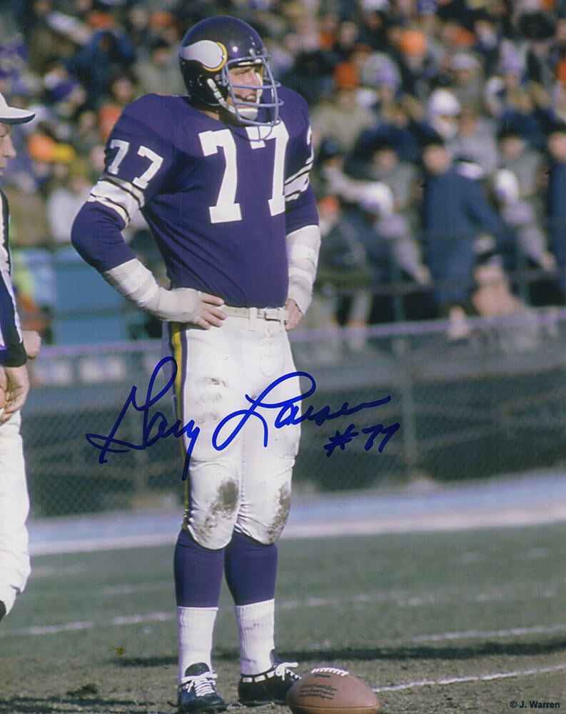 Picture of Schwartz Sports Memorabilia LAR08P324 8 x 10 in. Gary Larsen Signed Vikings Purple Jersey Arms on Hips Photo