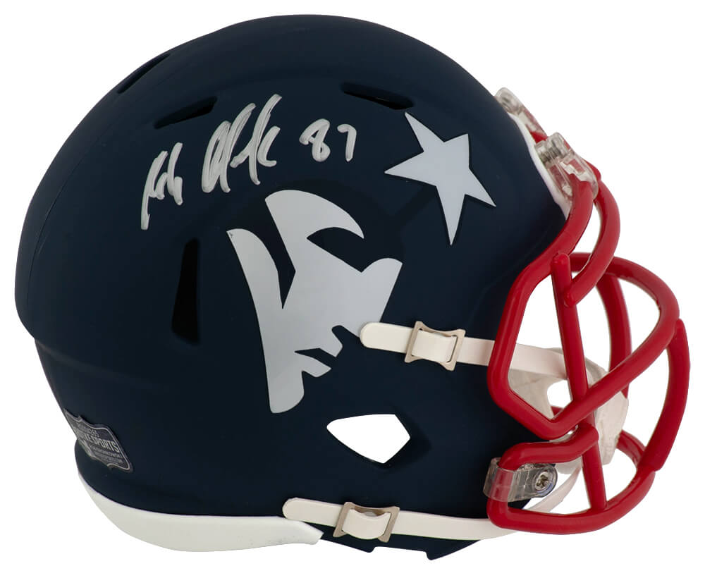 GROMIN302 Rob Gronkowski Signed England Patriots AMP Riddell Speed Mini Helmet - Radtke