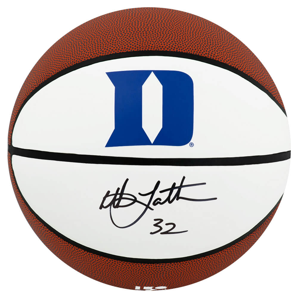 Picture of Schwartz Sports Memorabilia LAEBSK216 Christian Laettner Signed Duke Blue Devils Logo Brands White Logo Basketball