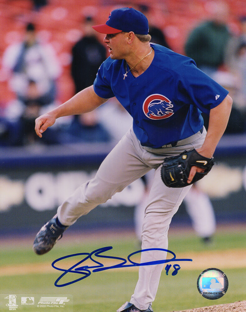 Picture of Schwartz Sports Memorabilia BOR08P114 8 x 10 in. Joe Borowski Signed Chicago Cubs Pitching Action Photo