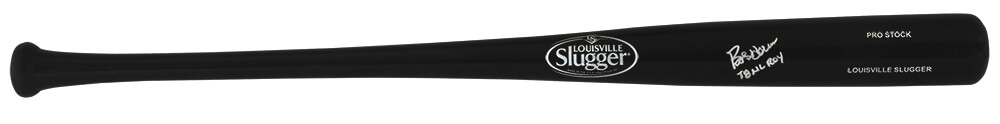 Picture of Schwartz Sports Memorabilia HORBAT101 Bob Horner Signed Louisville Slugger Pro Stock Black Baseball Bat with 78 NL Roy
