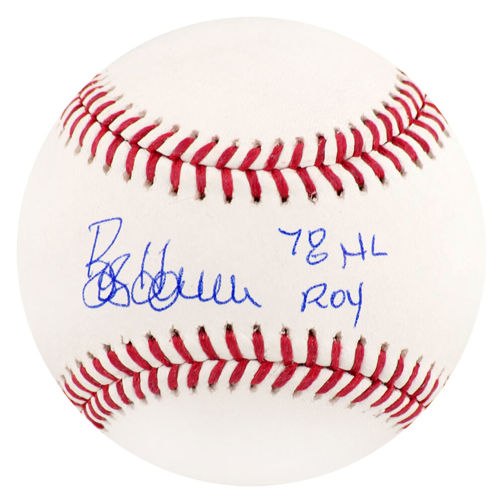 HORBSB101 Bob Horner Signed Rawlings MLB Baseball with 78 NL Roy