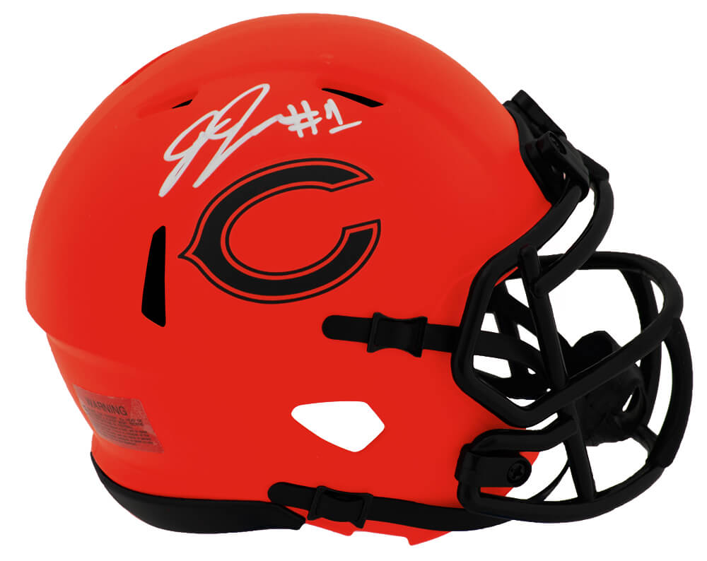 JOHMIN361 Jaylon Johnson Signed Chicago Bears Rave Riddell Speed Mini Helmet