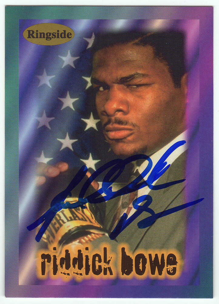BOWCAR502 Riddick Bowe Signed 1996 Ringside Boxing Trading Card No. 2