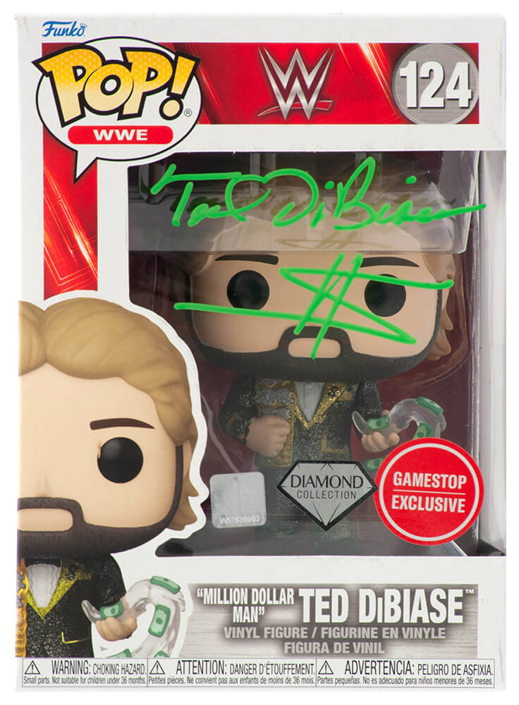 DIBFUN501 Ted DiBiase Signed Million Dollar Man WWE Diamond Collection Funko Pop Doll No. 124