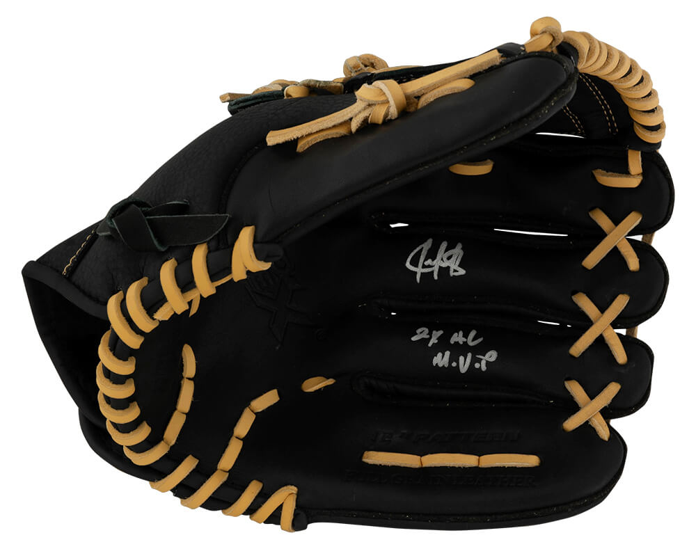 Picture of Schwartz Sports Memorabilia GONGLV101 Juan Gonzalez Signed Franklin Proflex Black Baseball Fielders Glove with 2x AL MVP
