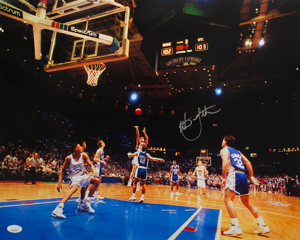 Picture of Schwartz Sports Memorabilia LAE16P205MYS 16 x 20 in. Christian Laettner Signed Duke the Shot Image Photo - JSA