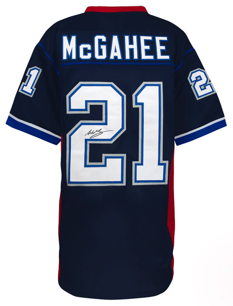 MCGJRY301 Willis McGahee Signed Custom Football Jersey, Navy Blue