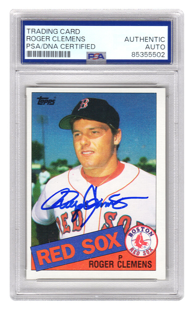 Picture of Schwartz Sports Memorabilia CLECAR113 Roger Clemens Signed Red Sox 1985 Topps Rookie Baseball Card No. 181 - PSA Encapsulated