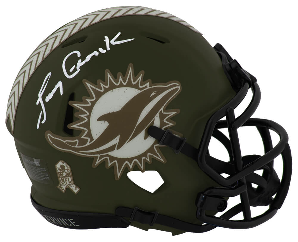 CSOMIN303 Larry Csonka Signed Miami Dolphins 2022 Salute Riddell Speed Mini Helmet