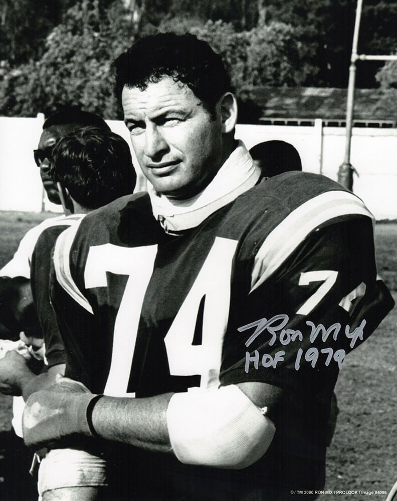 Picture of Schwartz Sports Memorabilia MIX08P301 8 x 10 in. Ron Mix Signed Chargers B&W Close Up Photo with HOF 1979