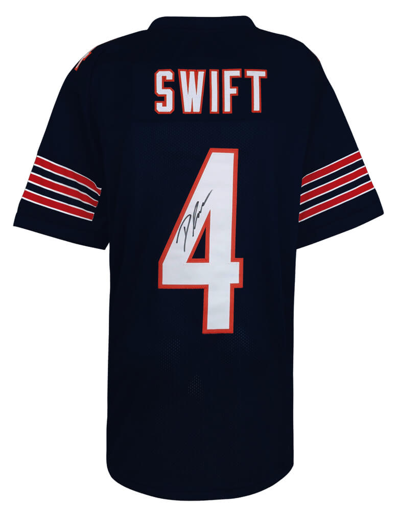 SWIJRY311 D Andre Swift Signed Custom Football Jersey, Navy