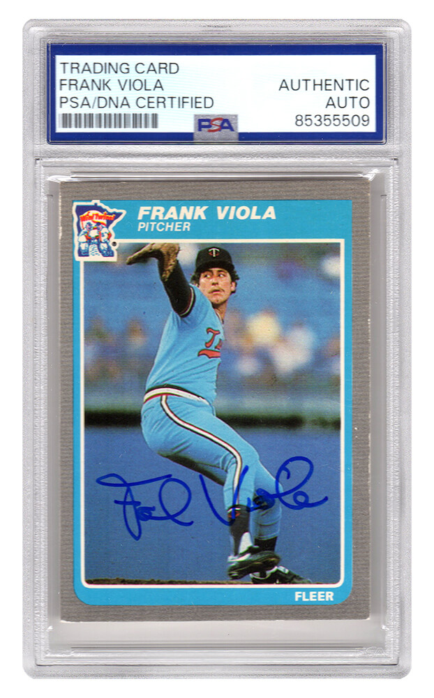 Picture of Schwartz Sports Memorabilia VIOCAR103 Frank Viola Signed Twins 1985 Fleer Baseball Trading Card No. 291 - PSA Encapsulated