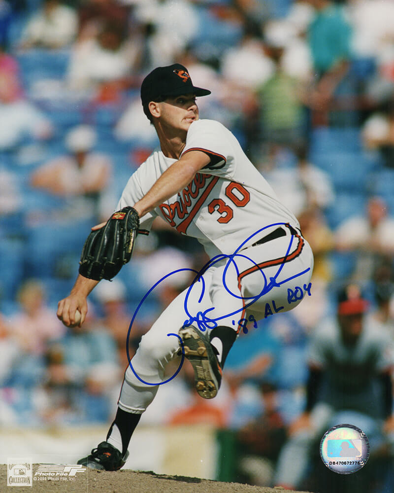 Picture of Schwartz Sports Memorabilia OLS08P101 8 x 10 in. Gregg Olsen Signed Baltimore Orioles Pitching Action Photo with 89 AL Roy