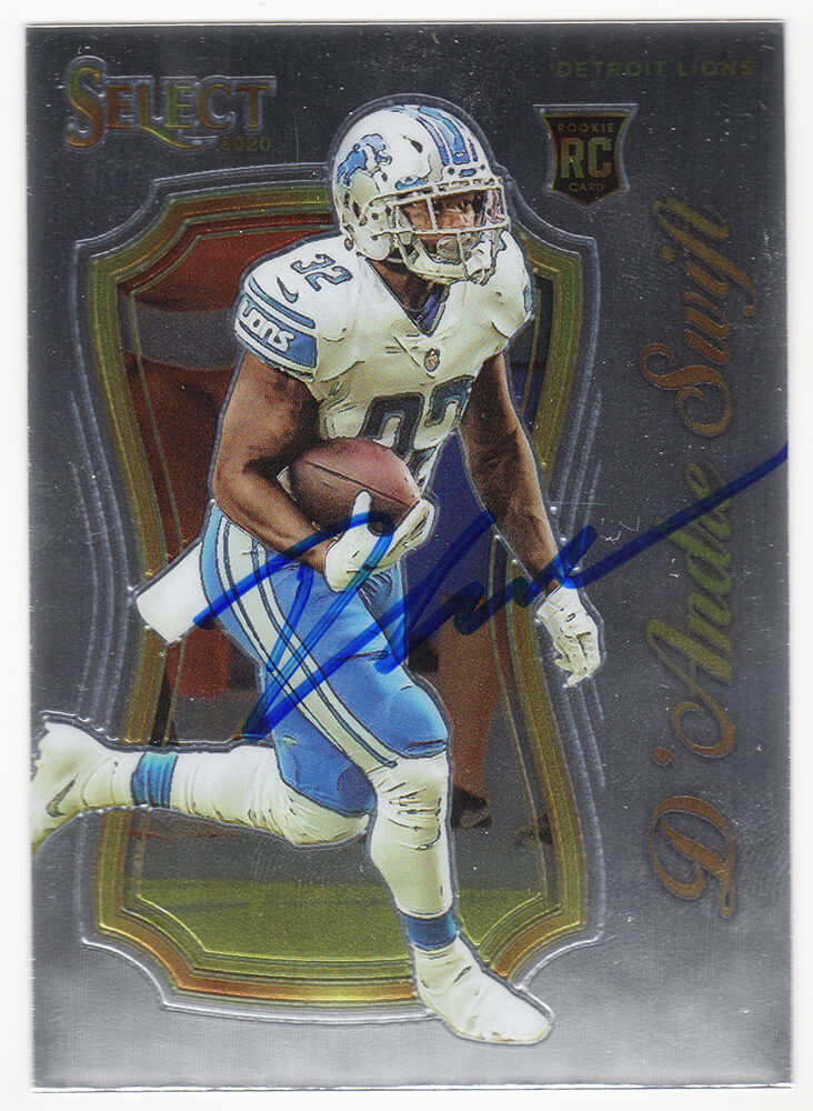 Picture of Schwartz Sports Memorabilia SWICAR307 D Andre Swift Signed Detroit Lions 2020 Panini Select Certified Rookie Football Card No. SCR-15