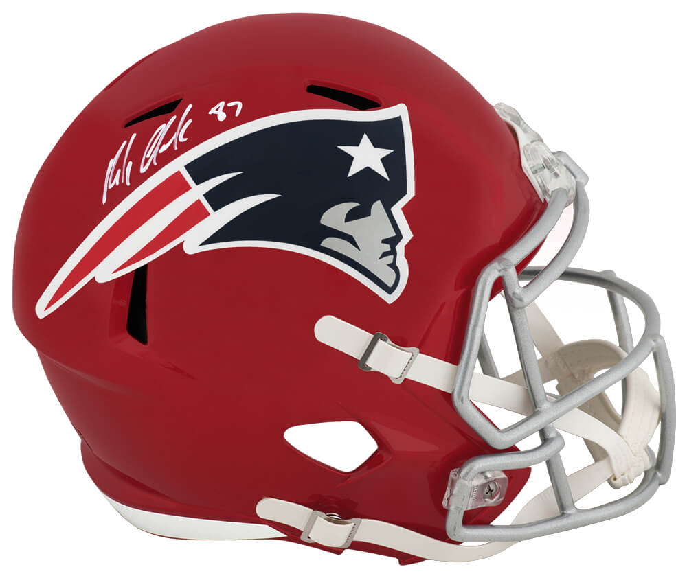 GROREP303 Rob Gronkowski Signed Patriots Flash Riddell Speed Replica Helmet - Radtke - Full Size