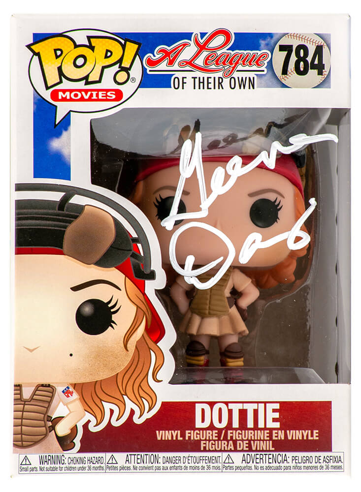 DAVFUN501 Geena Davis Signed a League of Their Own Dottie Funko Pop Doll No. 784, White