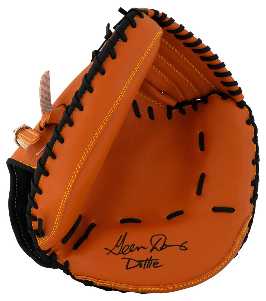 Picture of Schwartz Sports Memorabilia DAVGLV510 Geena Davis Signed Brown Baseball Catchers Glove with Dottie