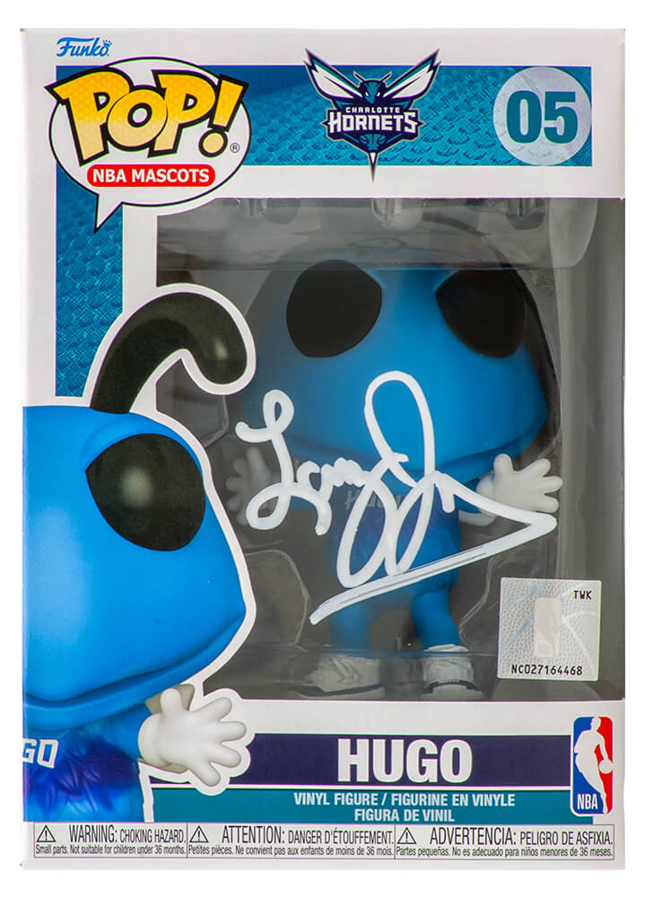 JOHFUN211 Larry Johnson Signed Charlotte Hornets Hugo NBA Mascot Funko Pop Doll No. 05 - Beckett