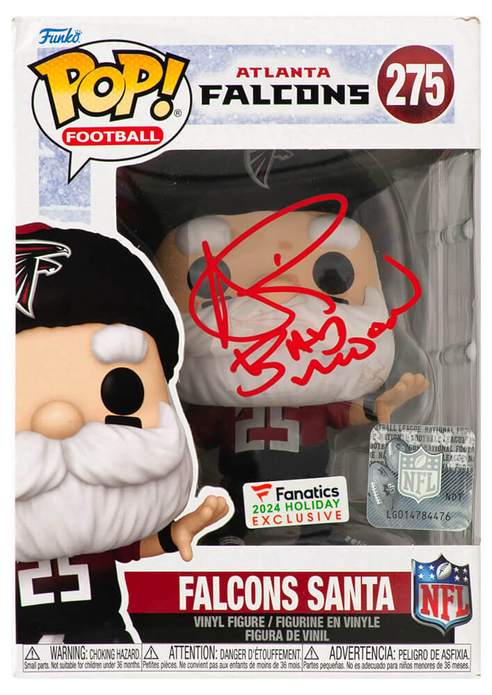 RISFUN302 Andre Rison Signed Atlanta Falcons 2024 Santa Funko Pop Doll No. 275 with Bad Moon