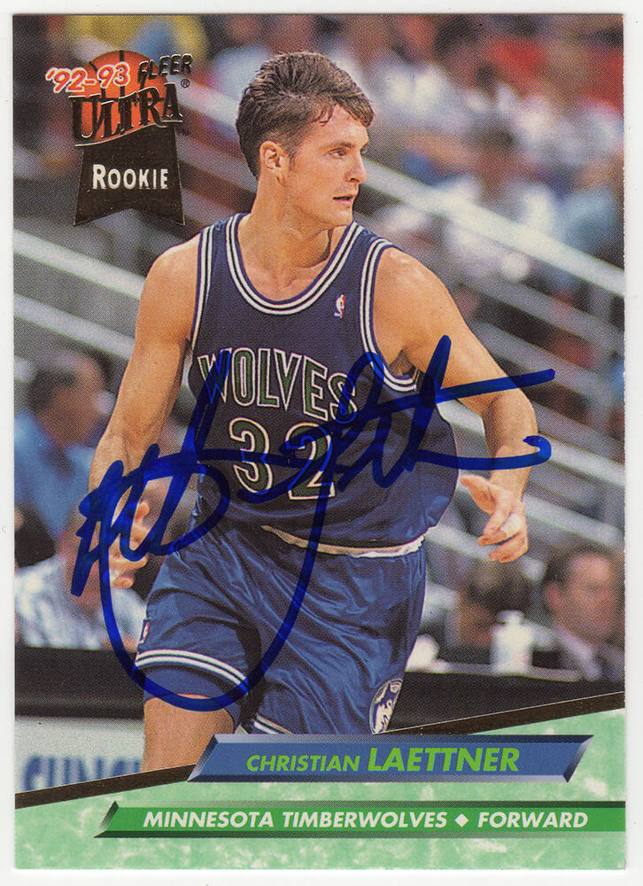 Picture of Schwartz Sports Memorabilia LAECAR202 Christian Laettner Signed Minnesota Timberwolves 1992-1993 Fleer Ultra Rookie Basketball Card No. 304
