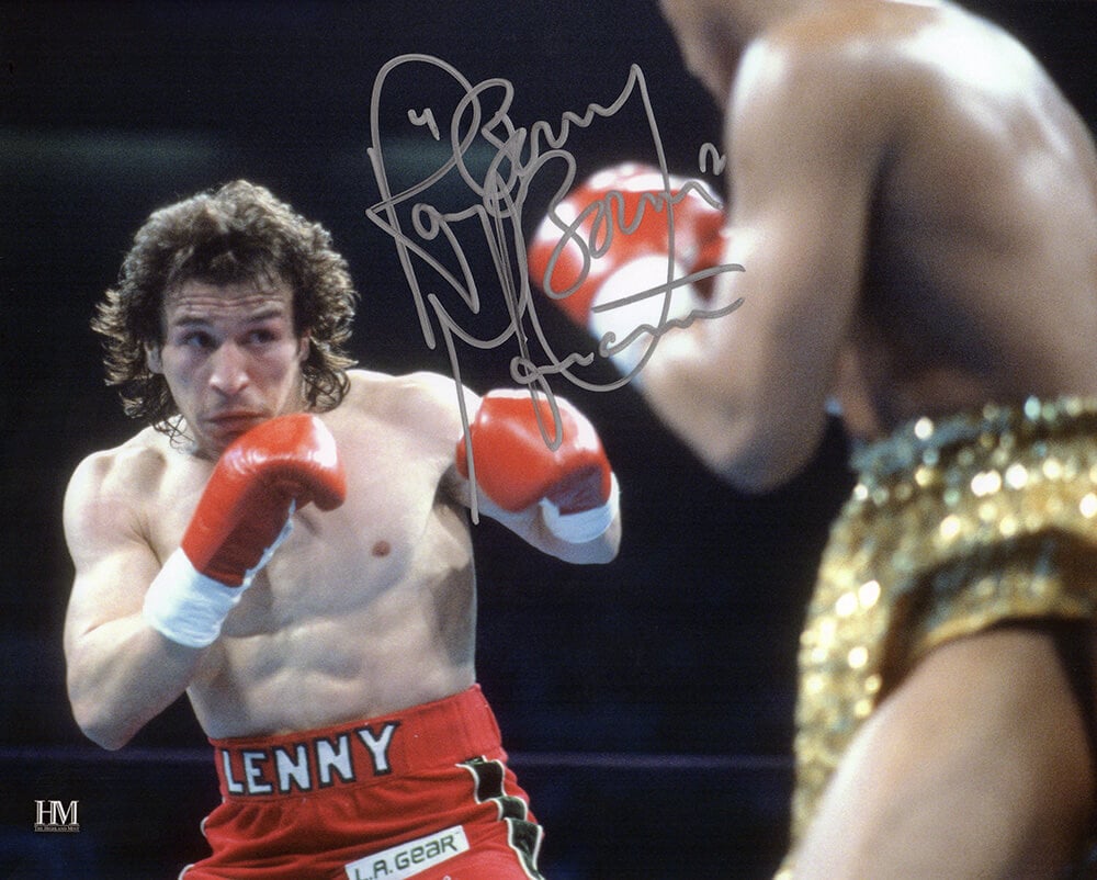 Picture of Schwartz Sports Memorabilia MAN08P502 8 x 10 in. Ray Mancini Signed Boxing Punching Action Photo with Boom
