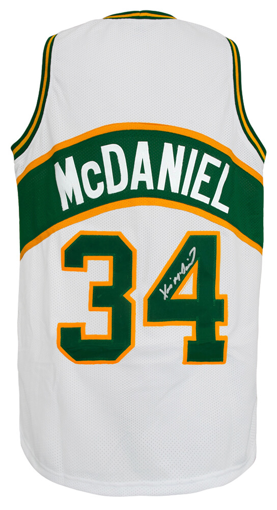 MCDJRY210 Xavier McDaniel Signed Throwback Custom Basketball Jersey, White