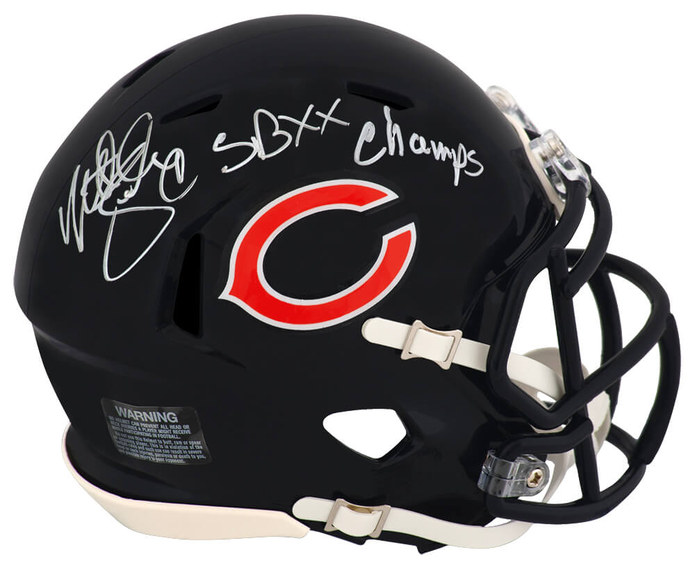 Picture of Schwartz Sports Memorabilia SUHMIN302 Matt Suhey Signed Chicago Bears Riddell Speed Mini Helmet with SB XX Champs