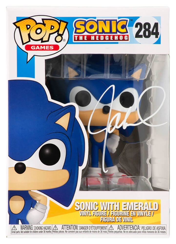 WHIFUN503 Jaleel White Signed Sonic the Hedgehog with Emerald Funko Pop Doll No. 284