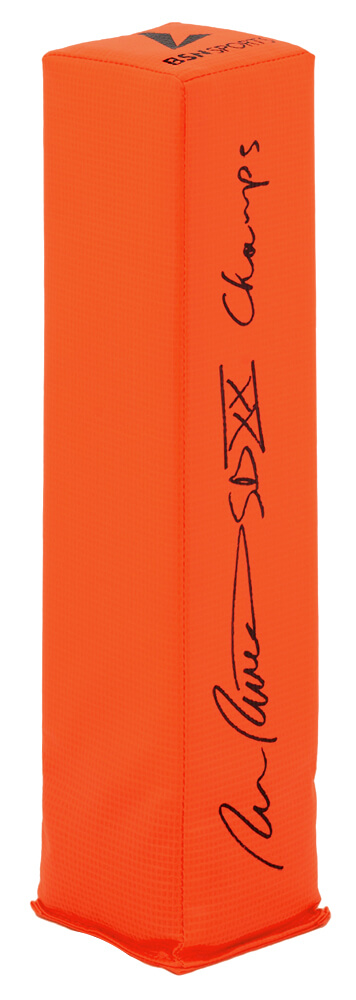 Picture of Schwartz Sports Memorabilia RIVPYL300 Ron Rivera Signed BSN Endzone Football Pylon with SB XX Champs&#44; Orange