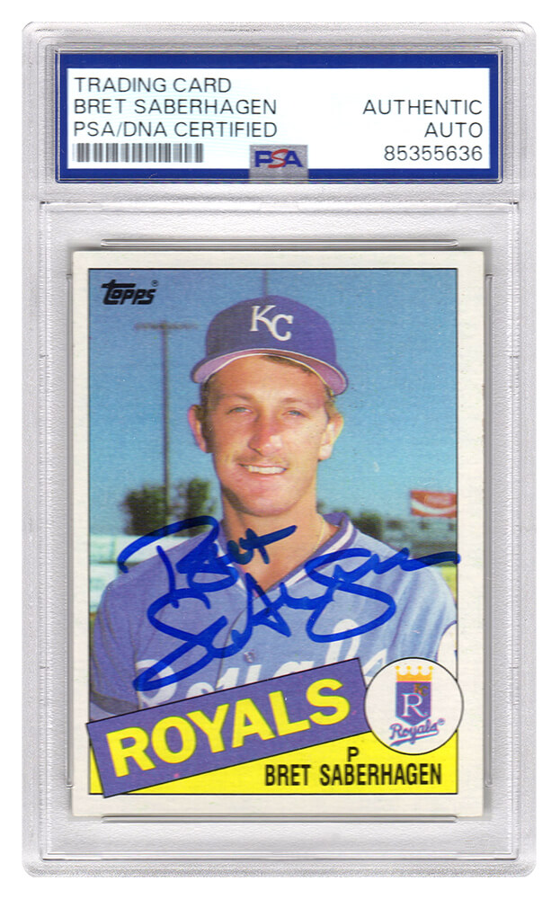 Picture of Schwartz Sports Memorabilia SABCAR114 Bret Saberhagen Signed Royals 1985 Topps Rookie Baseball Trading Card No. 23 - PSA Encapsulated