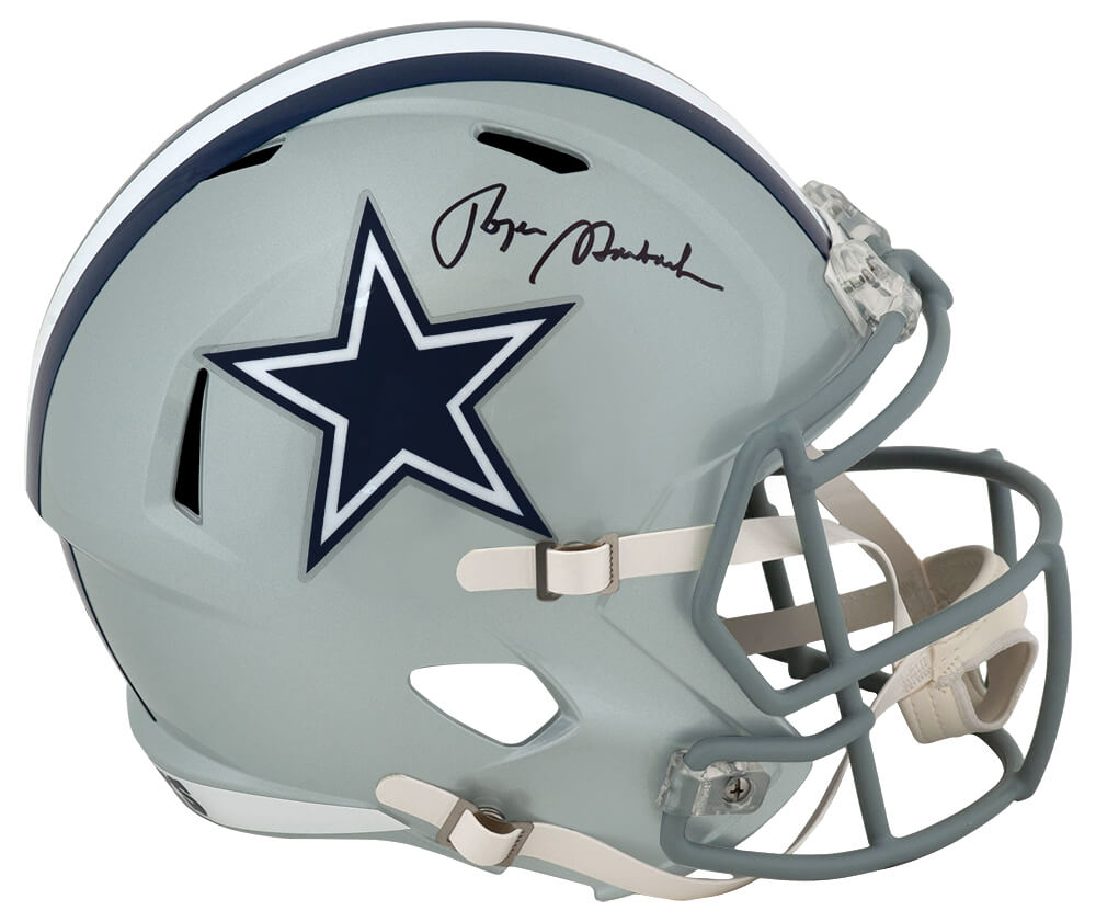 STAREP321 Roger Staubach Signed Cowboys Riddell Speed Replica Helmet - Full Size