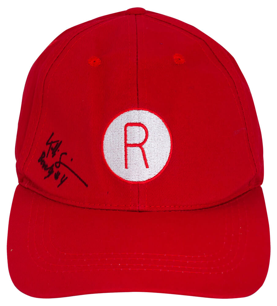 SIMOTH501 Kelli Simpkins Signed Rockford Peaches Red Costume Baseball Hat with Beverly No. 4