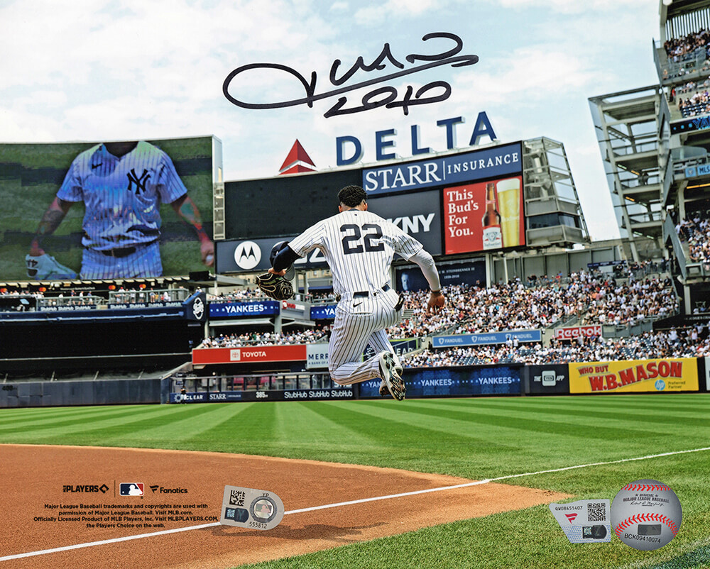Picture of Schwartz Sports Memorabilia SOT08P101 8 x 10 in. Juan Soto Signed York Yankees Jump Onto Field Photo - Fanatics & MLB Hollo