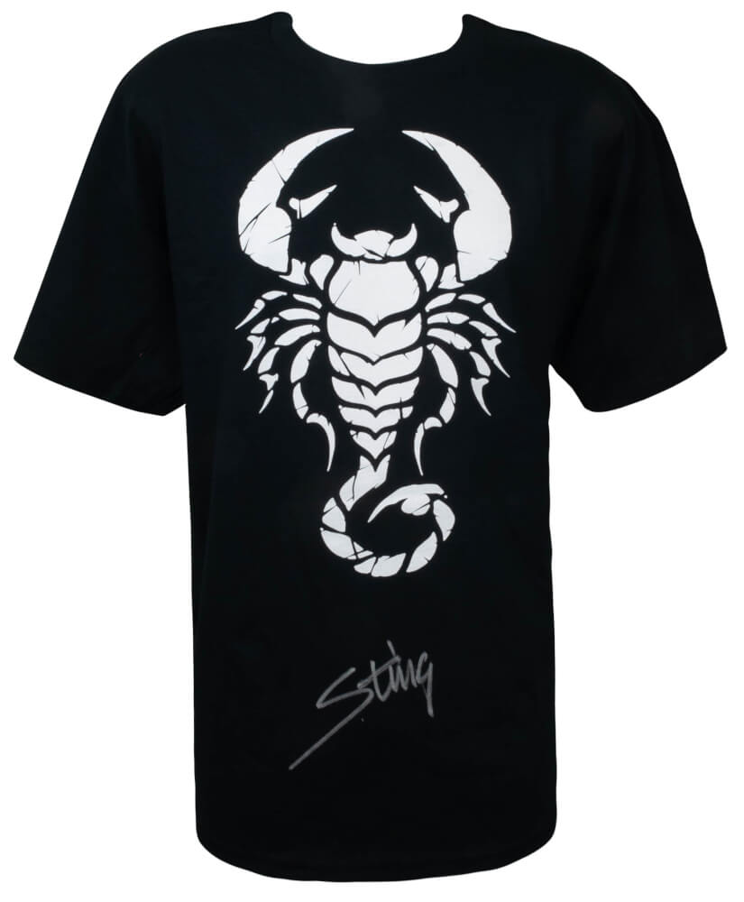 STIJRY500 Sting Signed Scorpion Wrestling T-Shirt, Black