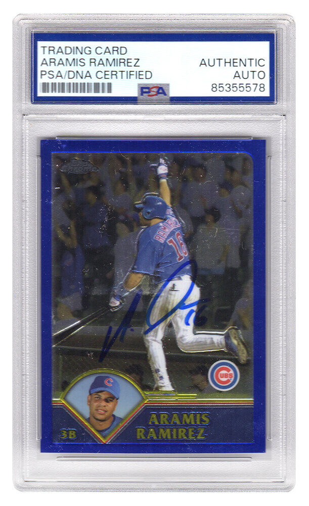 Picture of Schwartz Sports Memorabilia RAMCAR119 Aramis Ramirez Signed Cubs 2003 Topps Traded Chrome Baseball Card No. T112 - PSA Encapsulated