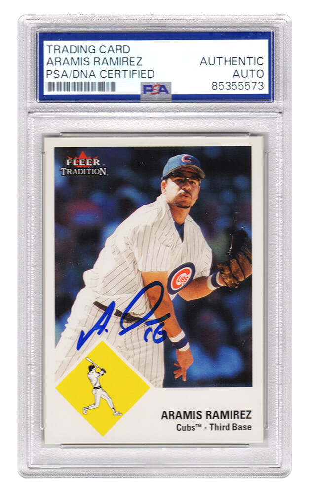 Picture of Schwartz Sports Memorabilia RAMCAR120 Aramis Ramirez Signed Cubs 2003 Fleer Tradition Update Baseball Card No. 78 - PSA Encapsulated