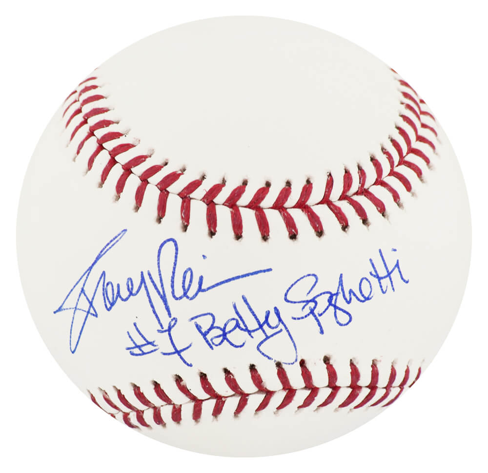 Picture of Schwartz Sports Memorabilia REIBSB500 Tracy Reiner Signed Rawlings Official MLB Baseball with Betty Spaghetti