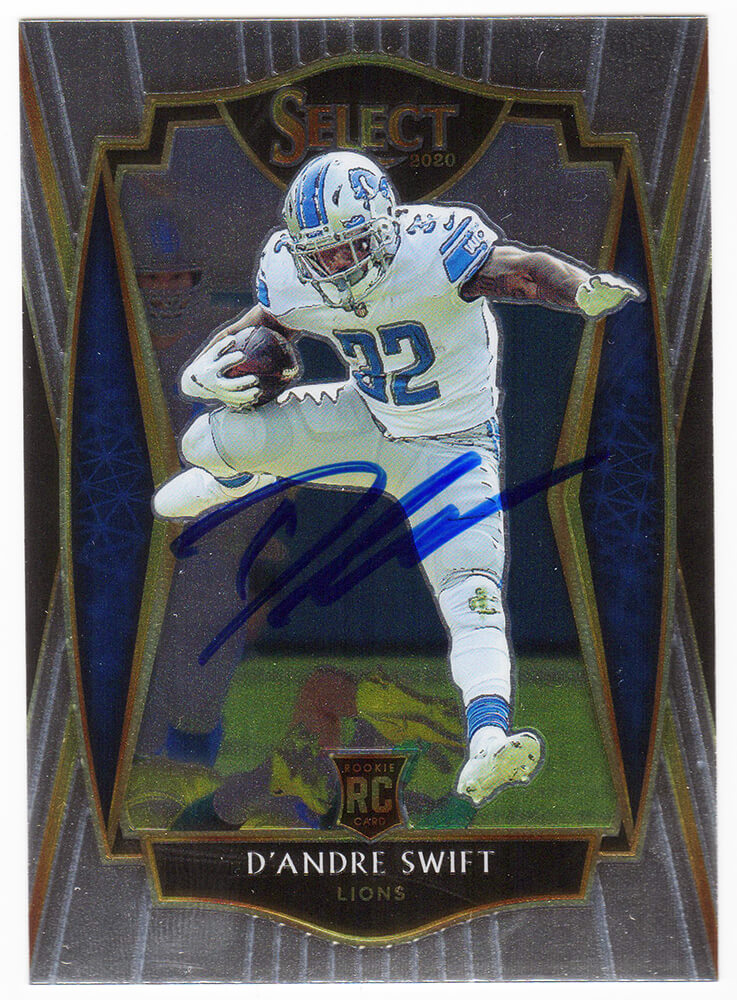 Picture of Schwartz Sports Memorabilia SWICAR302 D Andre Swift Signed Detroit Lions 2020 Panini Select Rookie Football Card No. 151