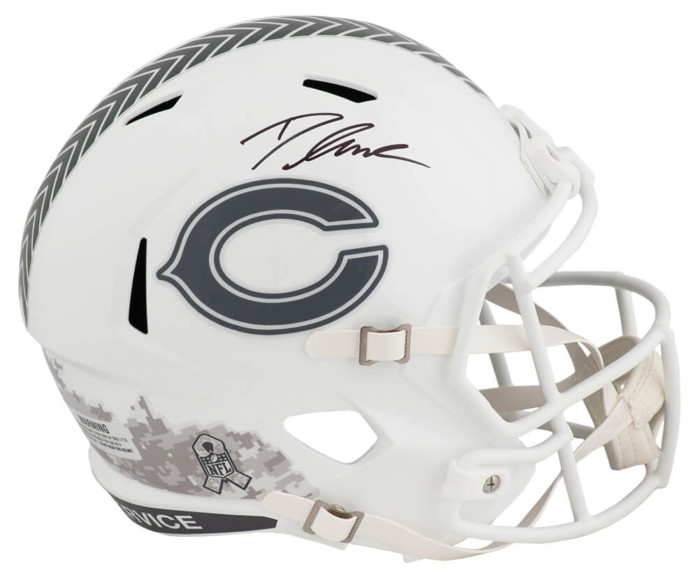 Picture of Schwartz Sports Memorabilia SWIREP315 D Andre Swift Signed Chicago Bears 2024 Salute Riddell Speed Replica Helmet&#44; White - Full Size