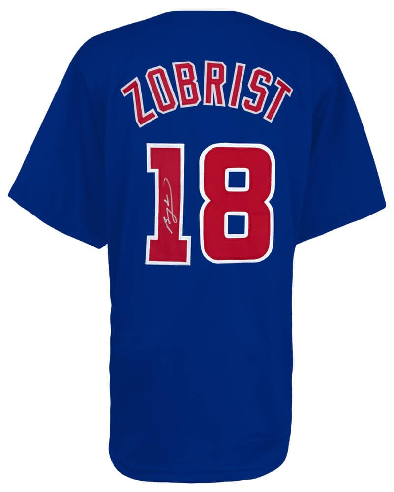 ZOBJRY106 Ben Zobrist Signed Custom Baseball Jersey, Blue