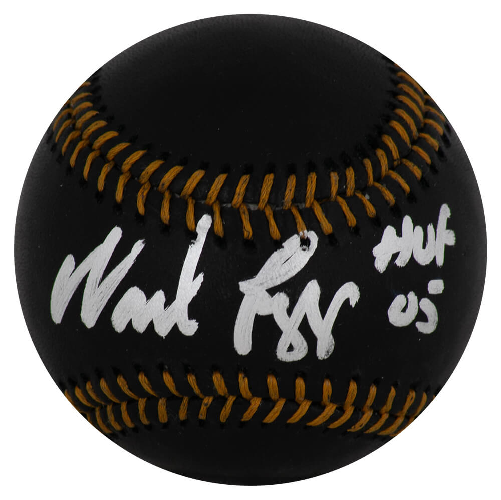 BOGBSB106 Wade Boggs Signed Rawlings Black MLB Baseball with HOF 05