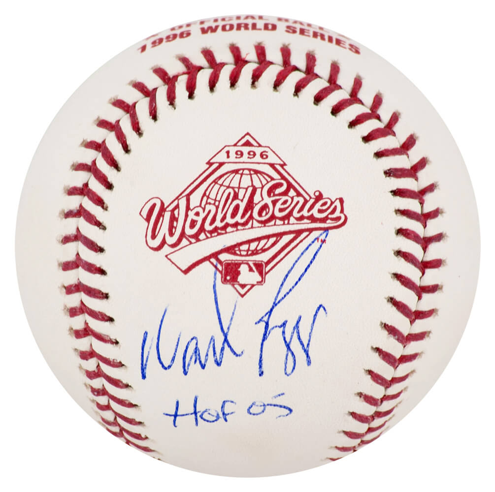 BOGBSB107 Wade Boggs Signed Rawlings 1996 World Series York Yankees Baseball with HOF 05