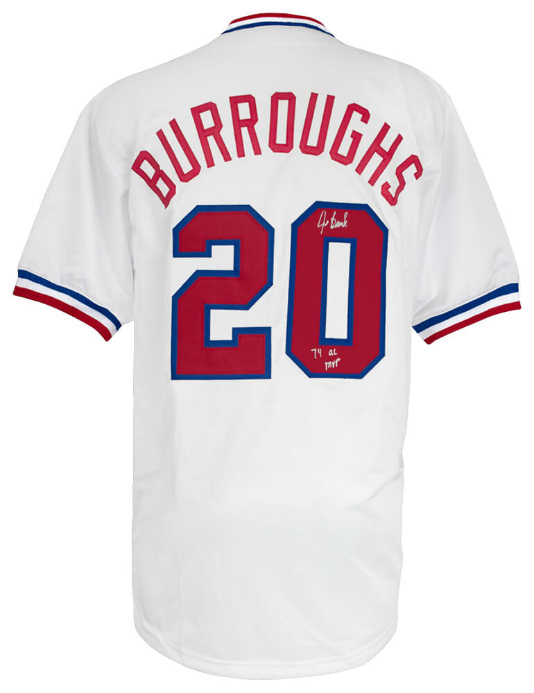 BURJRY101 Jeff Burroughs Signed Throwback Custom Baseball Jersey with 74 AL MVP, White